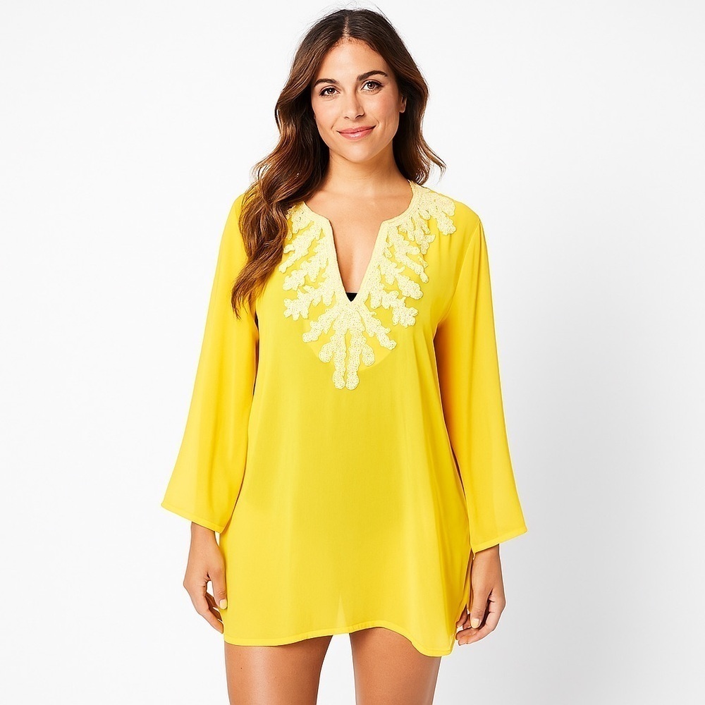 Antonio melani sheer yellow Coverup Size L